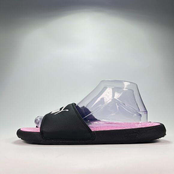 Puma Cool Cat Black Pink Lightweight Casual Slip On Slides Sandal Women’s Size 9 - Picture 4 of 7
